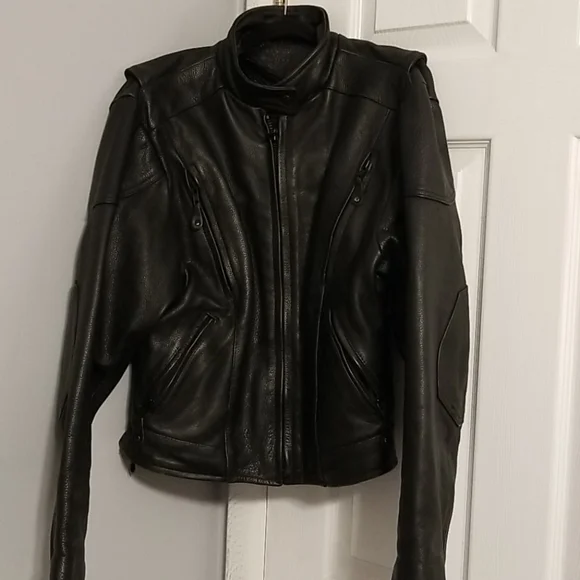 Women's leather motorcycle jacket - Picture 1 of 16